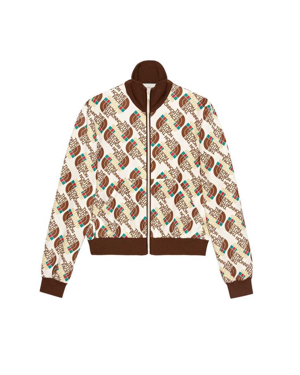 Gucci The North Face X Web Print Technical Jersey Jacket in Gucci The North Face X Web Print Technical Jersey Jacket in