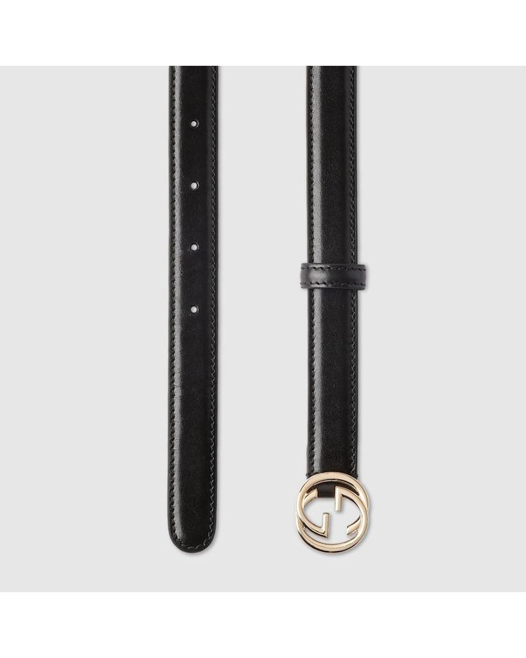 Gucci Black Belt With Interlocking G Buckle, Size 105
