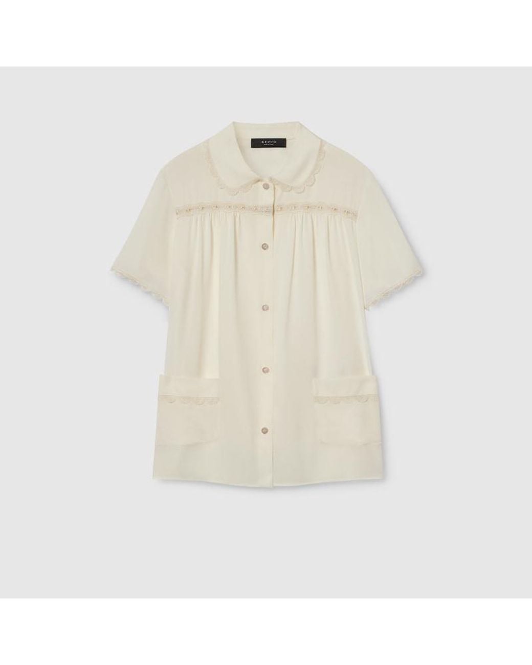 Gucci Natural Silk Crêpe De Chine Shirt