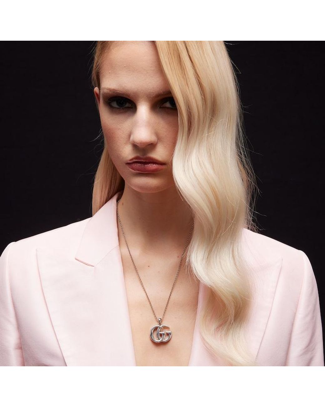 Gucci Metallic Gg Marmont Pendant Necklace