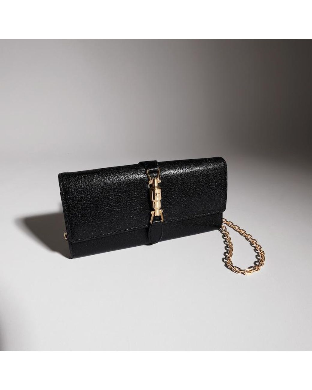 Gucci Black Jackie Wallet On Chain, Leather