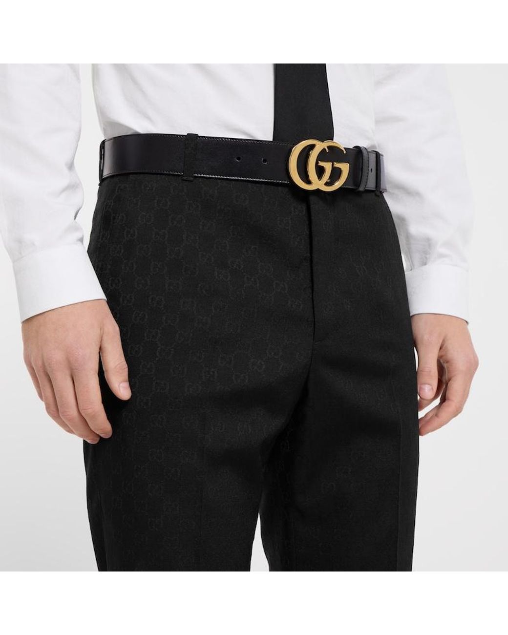 Gucci Black Gg Wool Pants for men