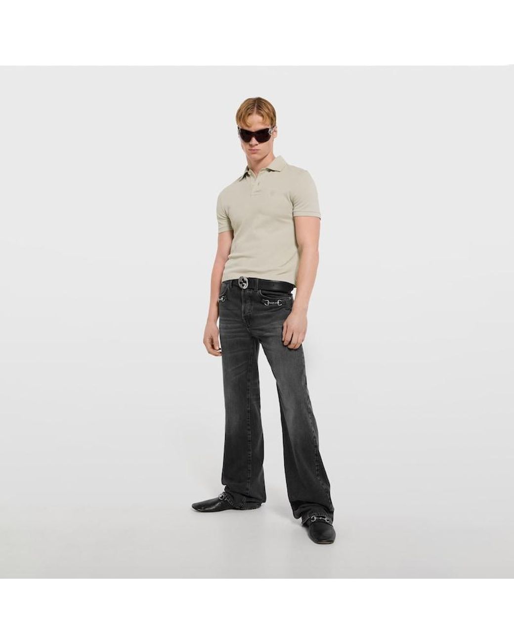 Gucci Natural Cotton Piquet Polo Shirt With Embroidery for men