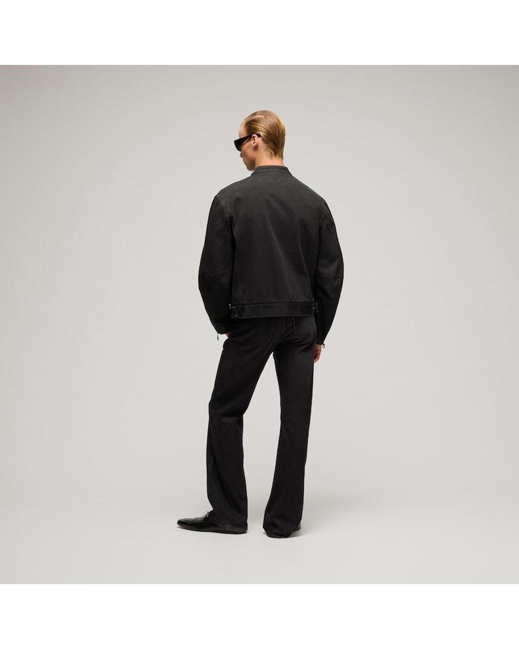 Gucci Black Flared Cotton Denim Pants With Horsebit for men
