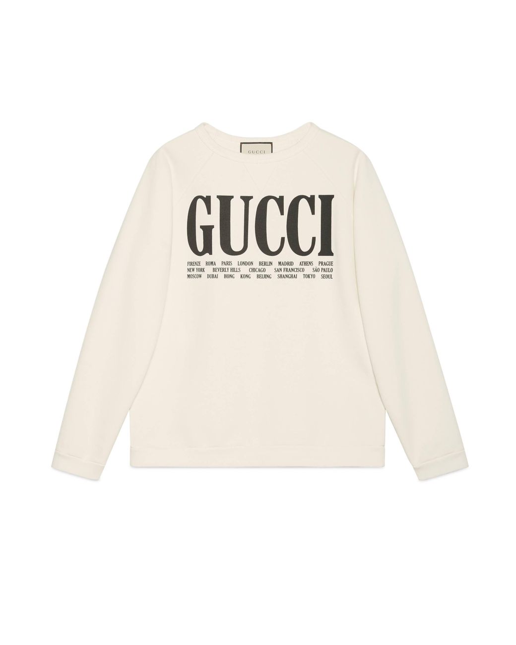 Gucci Pullover aus Baumwolle mit Cities-Print in Weiß für Herren | Lyst DE