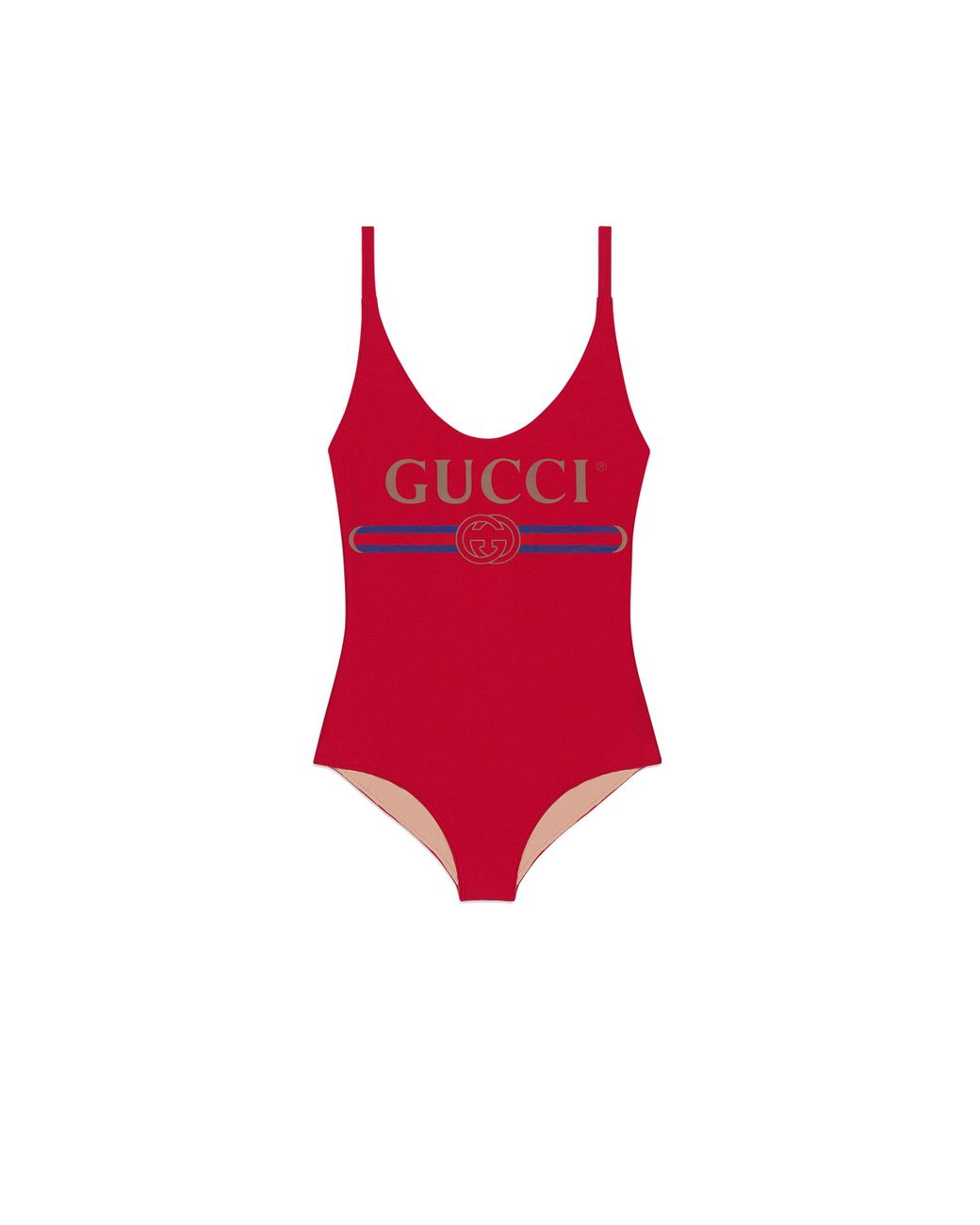 Gucci Sparkling Swimsuit With Logo in Red