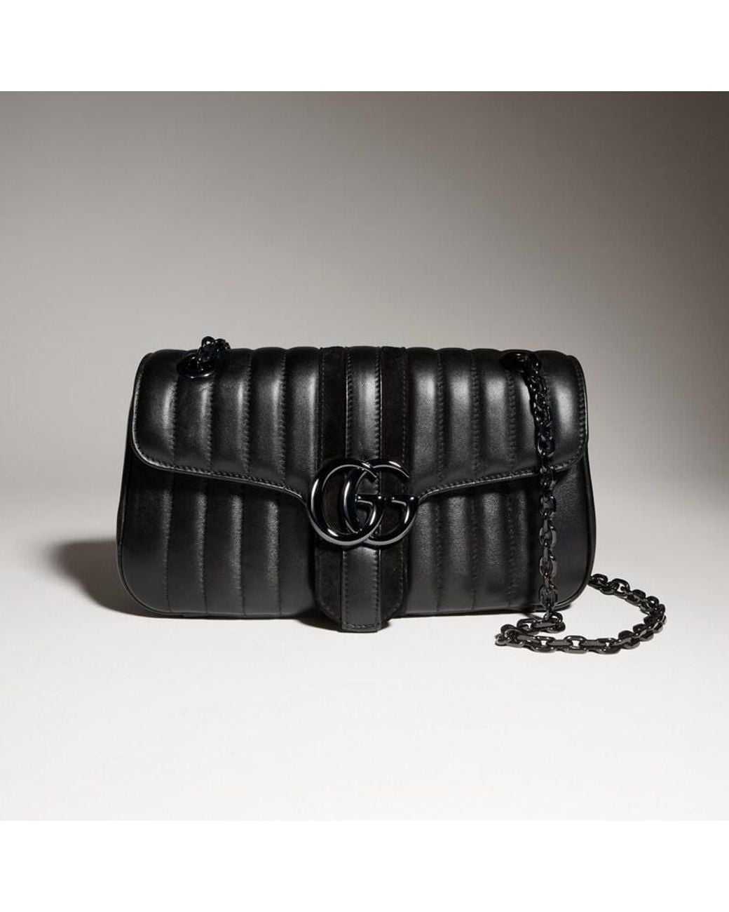 Gucci Black Jetset Gg Marmont Medium Shoulder Bag