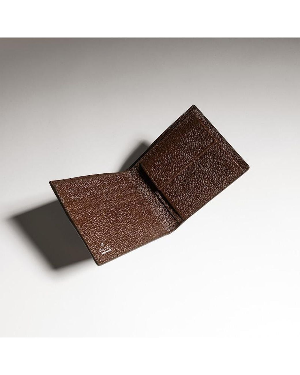 Gucci Brown Bi-Fold Coin Wallet With Web for men