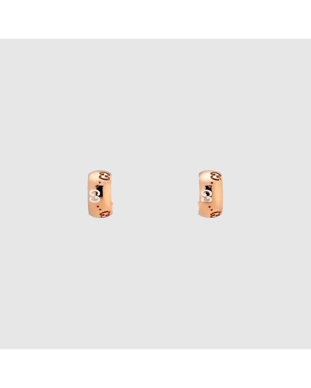 Gucci Metallic Icon 18K Gg Hoop Earrings