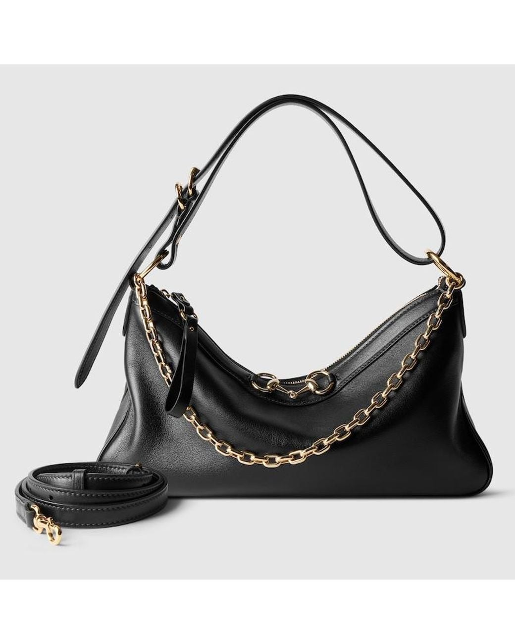 Gucci Black Starlet Medium Shoulder Bag, Leather