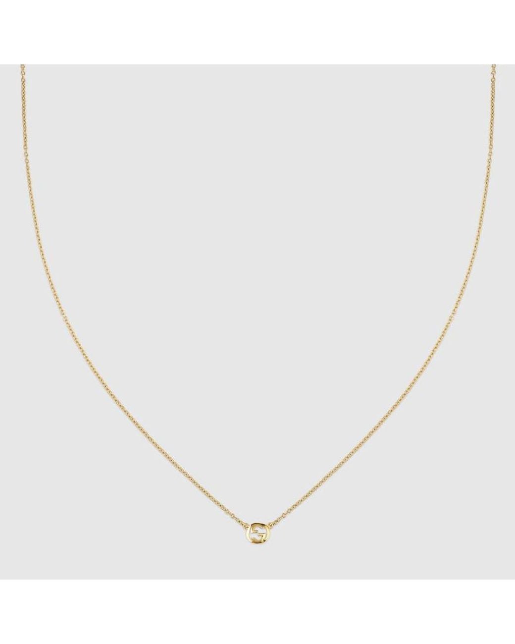 Gucci Metallic Interlocking 18K Pendant Necklace