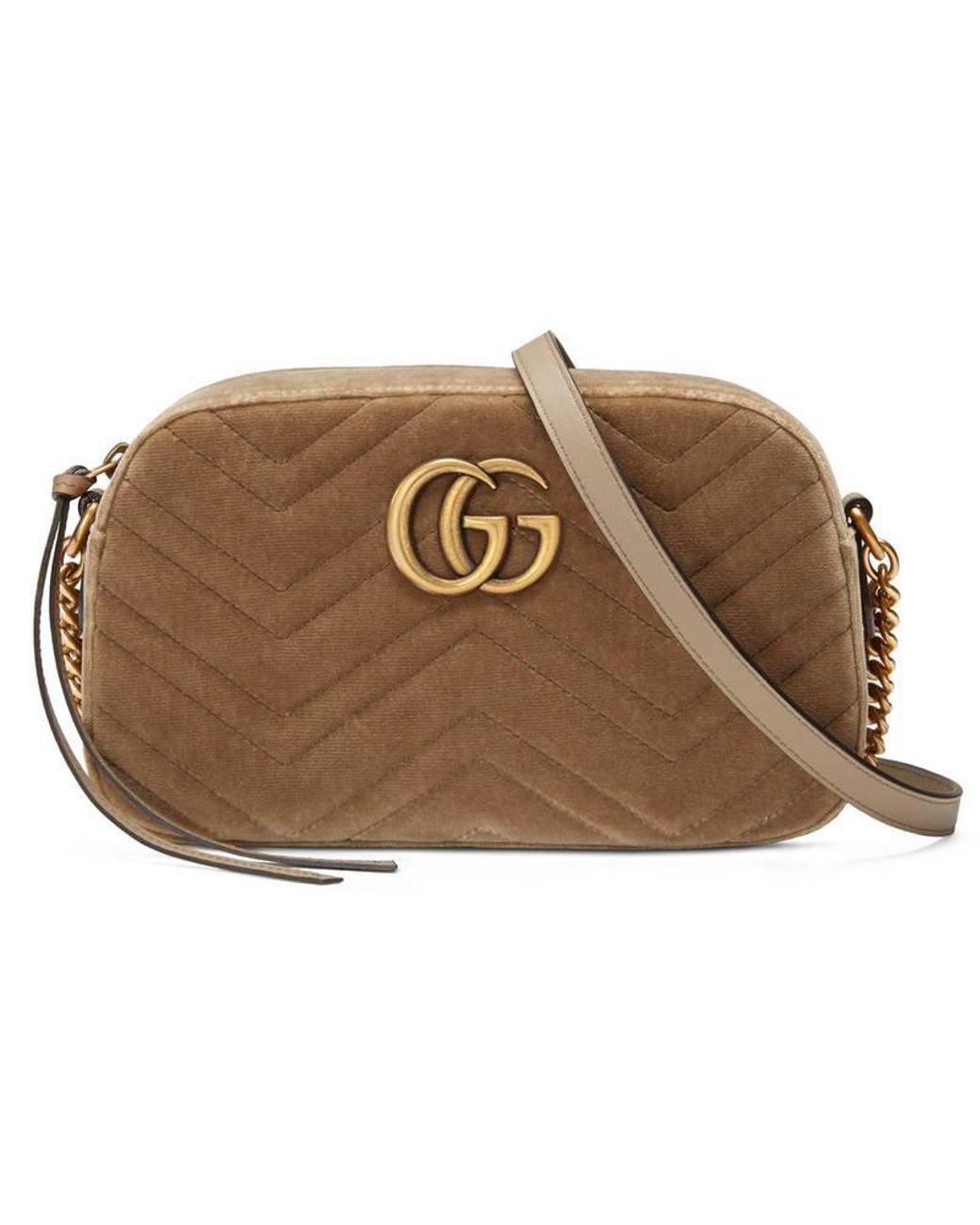 Gucci Small Velvet Marmont Matelasse Shoulder Bag - Brown Shoulder Bags,  Handbags - GUC1358093