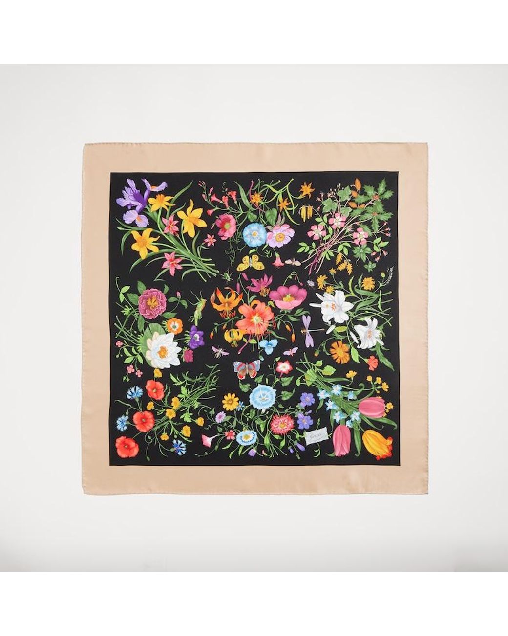 Gucci Green Printed Silk Twill Carré, Silk
