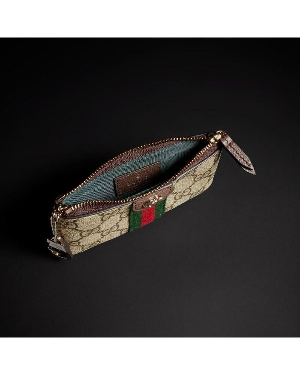 Gucci Metallic Ophidia Zip Key Pouch
