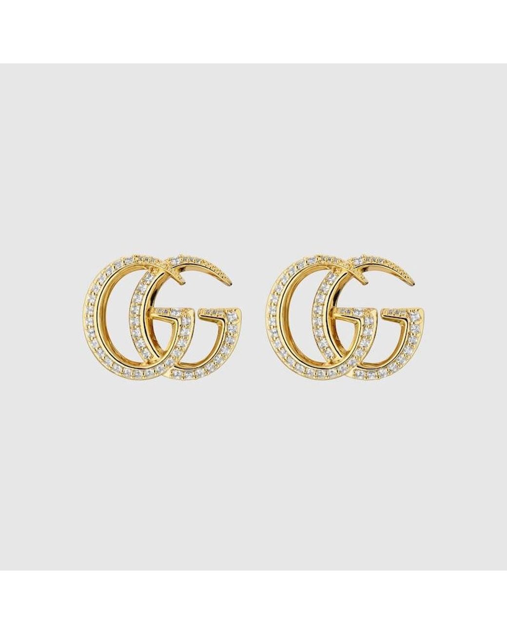 Gucci Metallic Gg Marmont Crystal Stud Earrings