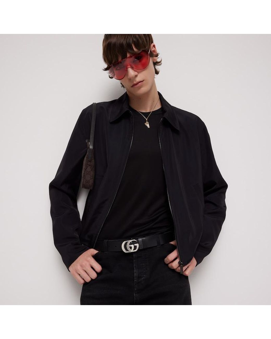 Gucci Black Reversible Cut Gg Marmont Belt, Size 100 for men