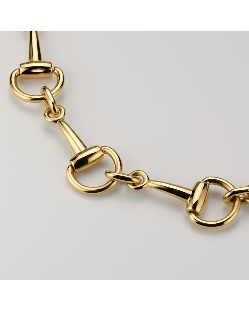 Gucci Metallic Horsebit Motif Necklace