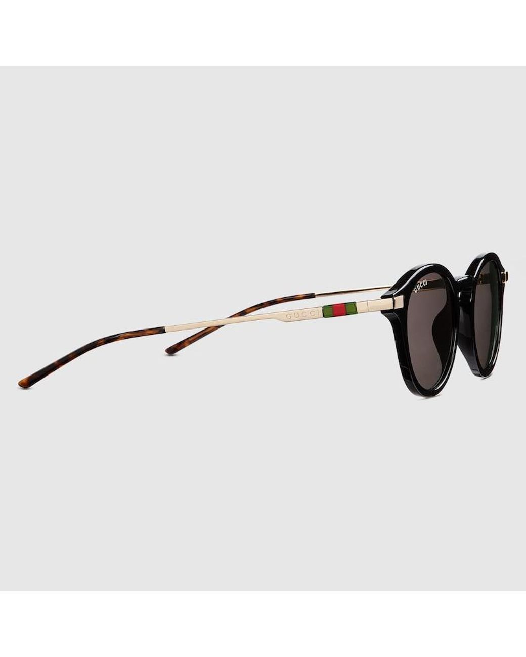 Gucci Brown Round Frame Sunglasses for men
