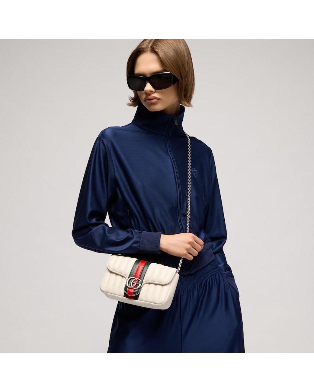 Gucci Red Jetset Gg Marmont Small Shoulder Bag, Leather