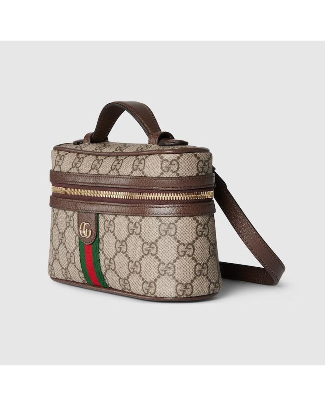 Gucci Brown Ophidia Small Vanity Bag