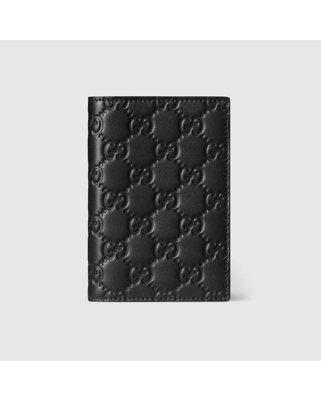 Gucci Black Gg Emblem Passport Case