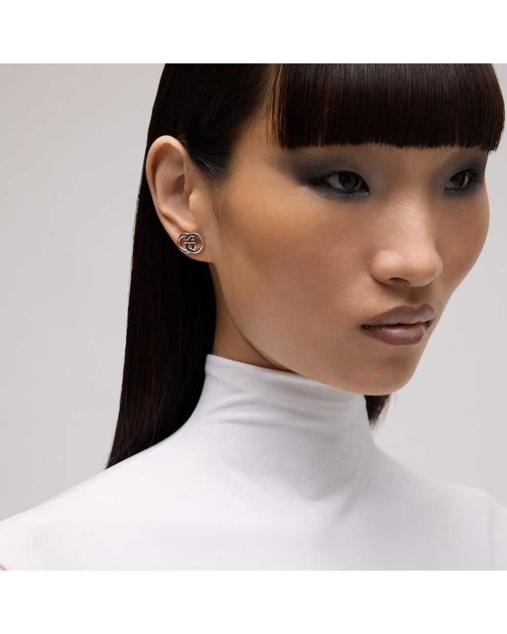 Gucci Metallic Interlocking Stud Earrings