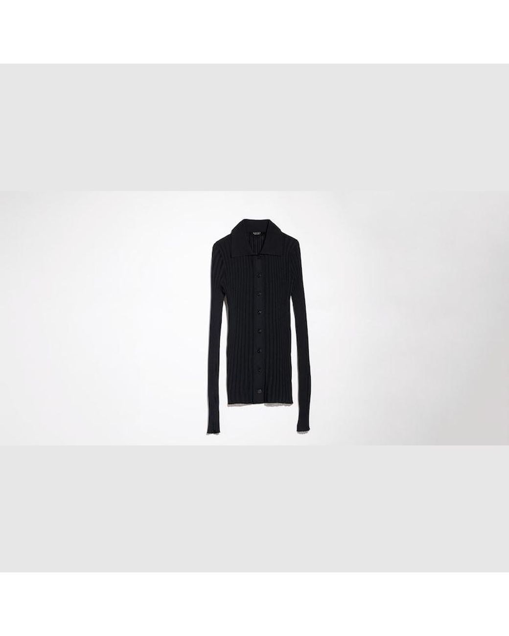 Gucci Blue Fine Rib Viscose Cardigan