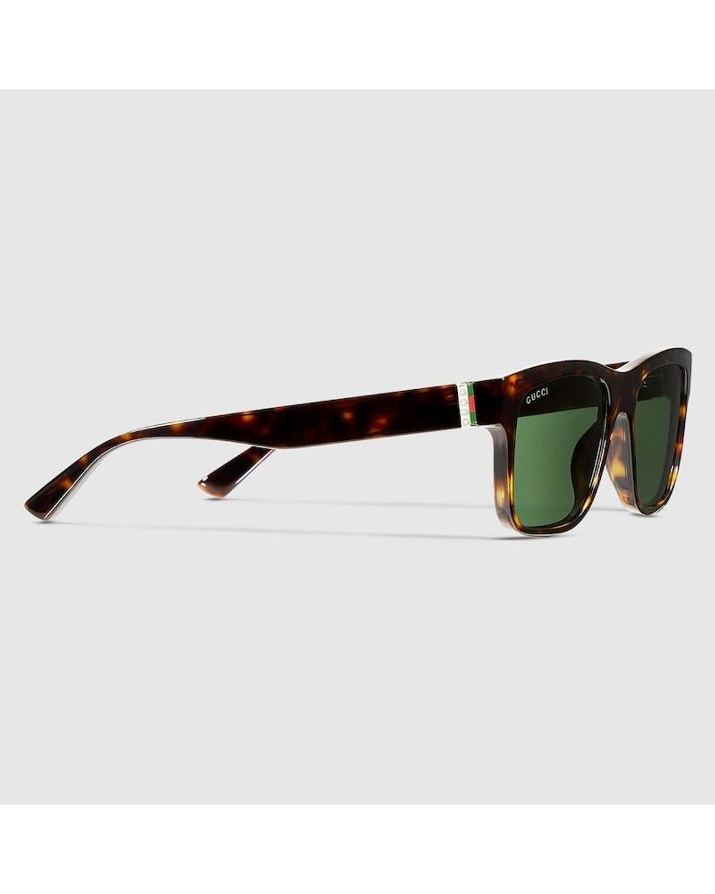 Gucci Green Rectangular Frame Sunglasses for men
