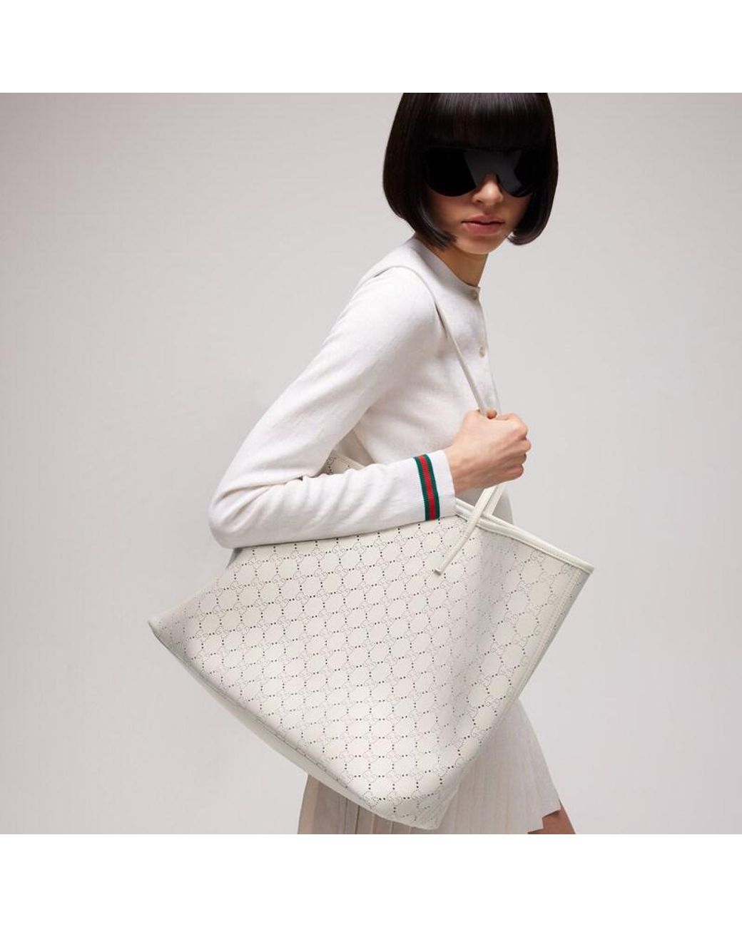 Gucci White Tribeca Large Tote Bag