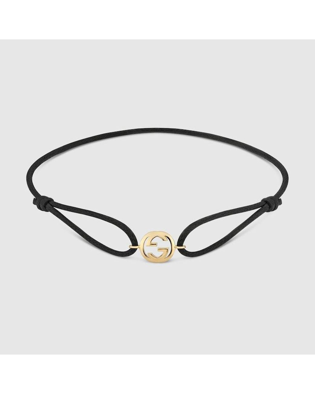 Gucci Brown Interlocking 18K Charm Bracelet