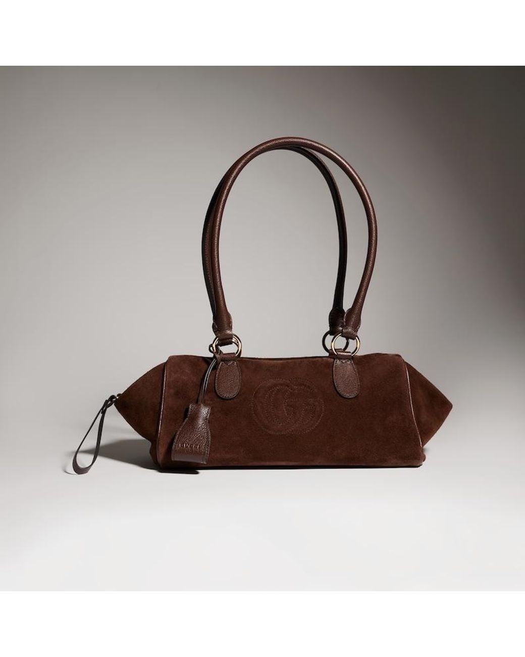 Gucci Brown Medium Boston Bag With Double G Detail