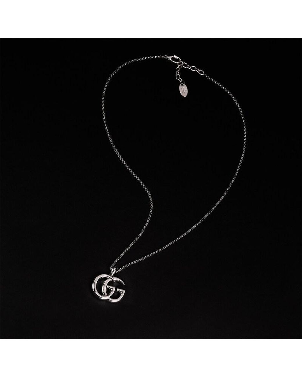 Gucci Metallic Gg Marmont Pendant Necklace
