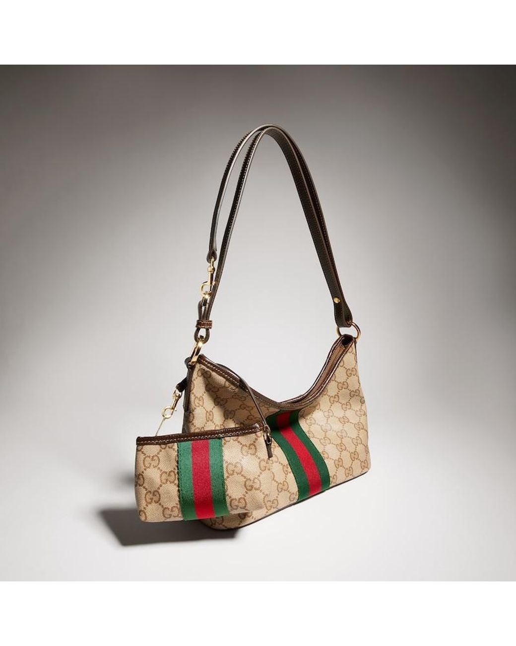 Gucci Natural Medium Shoulder Bag With Web