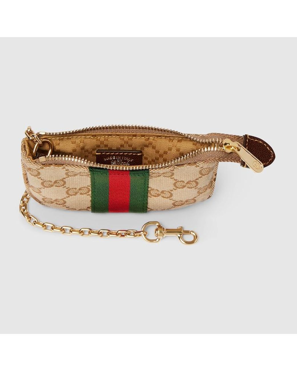 Gucci Natural Gg Coin Case With Chain for men