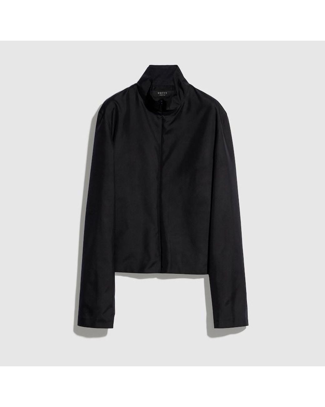 Gucci Black Technical Silk Poplin Zip Jacket for men