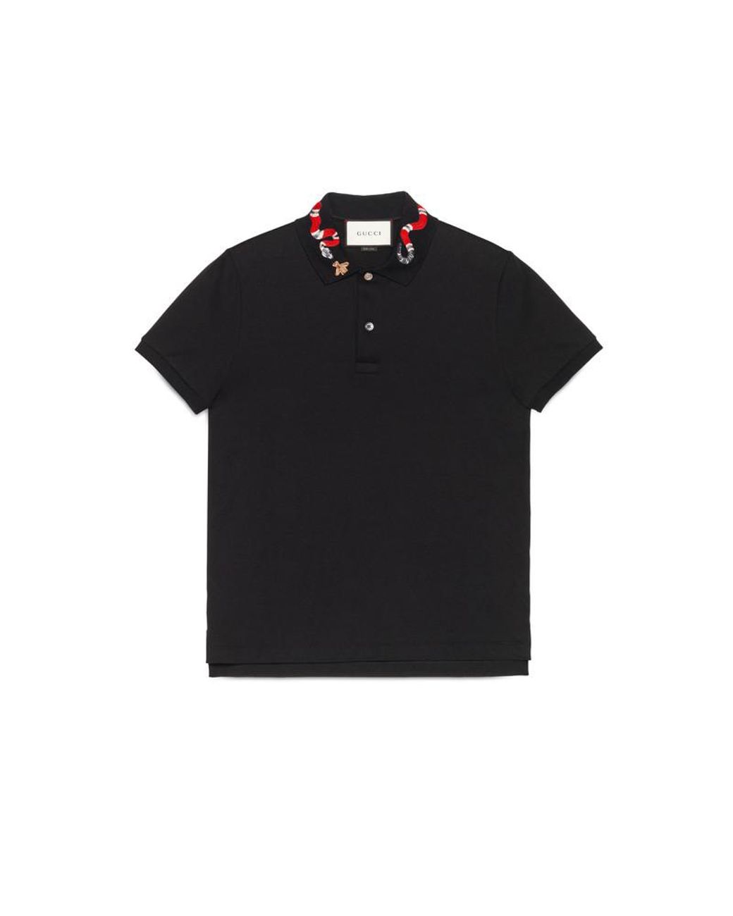 Gucci Cotton Polo With Kingsnake Embroidery in Black for Men | Lyst