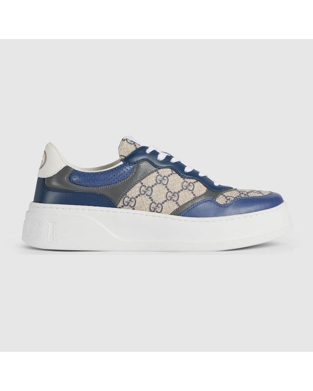 Gucci Blue Chunky Canvas & Leather Low-top Sneakers for men