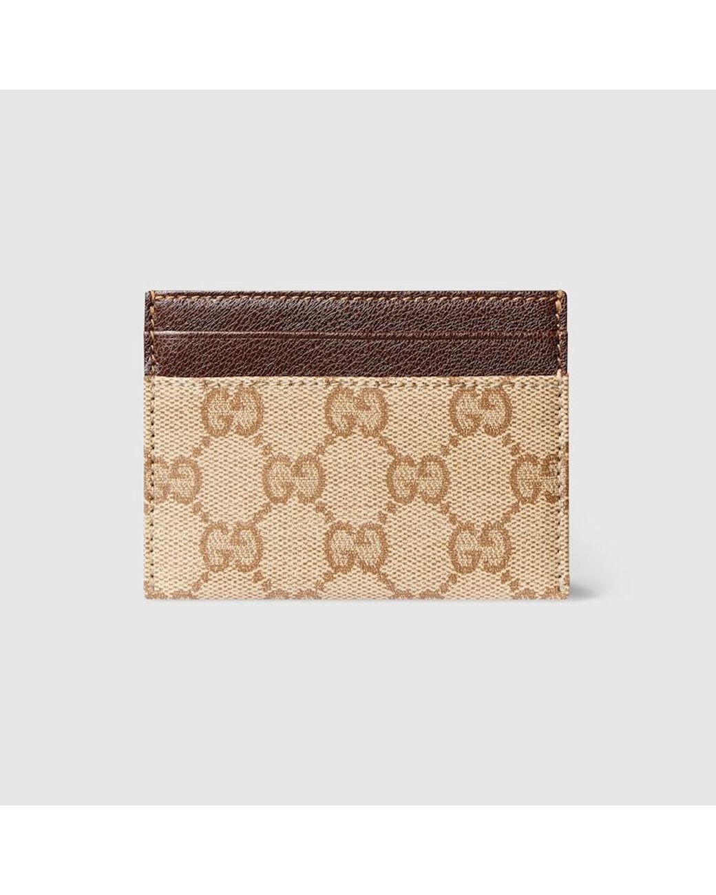 Gucci Natural Essence Classic Card Case, Original Gg Fabric for men