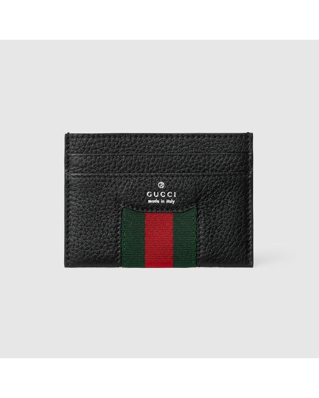 Gucci Black Web Trademark Bi-Fold Wallet, Leather for men