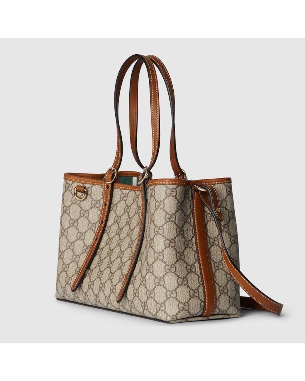 Gucci Brown Gg Emblem Medium Tote Bag, Gg Canvas