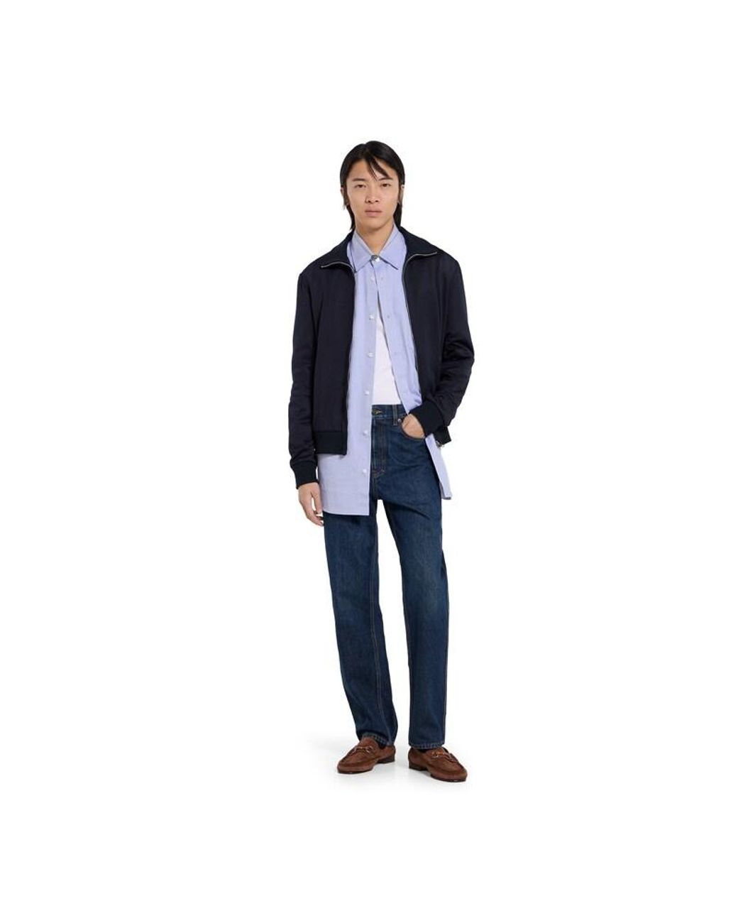 Gucci Blue Slim Fit Cotton Denim Trousers for men