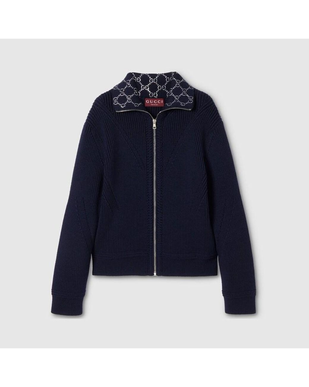 Gucci Blue Wool Cardigan
