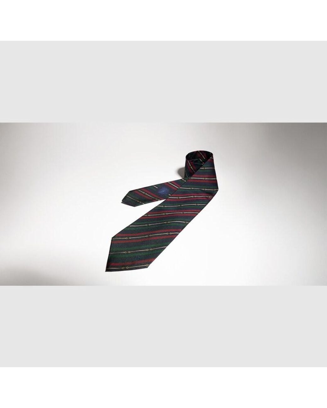 Gucci Blue Horsebit Interlocking G Silk Tie for men