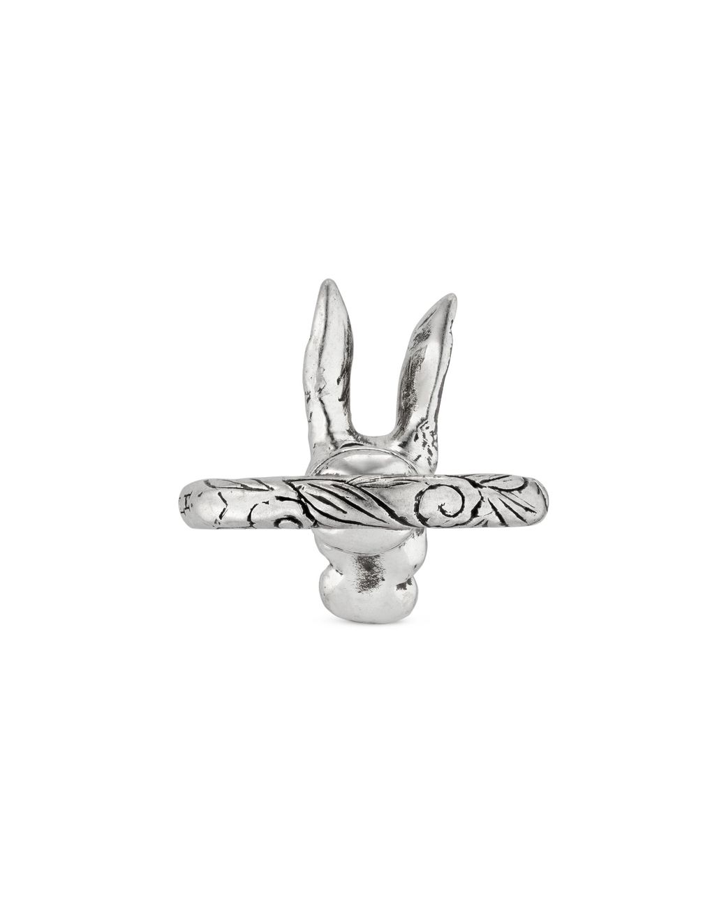 Gucci Anger Forest Rabbit Head Ring In Silver in Metallic | Lyst Australia