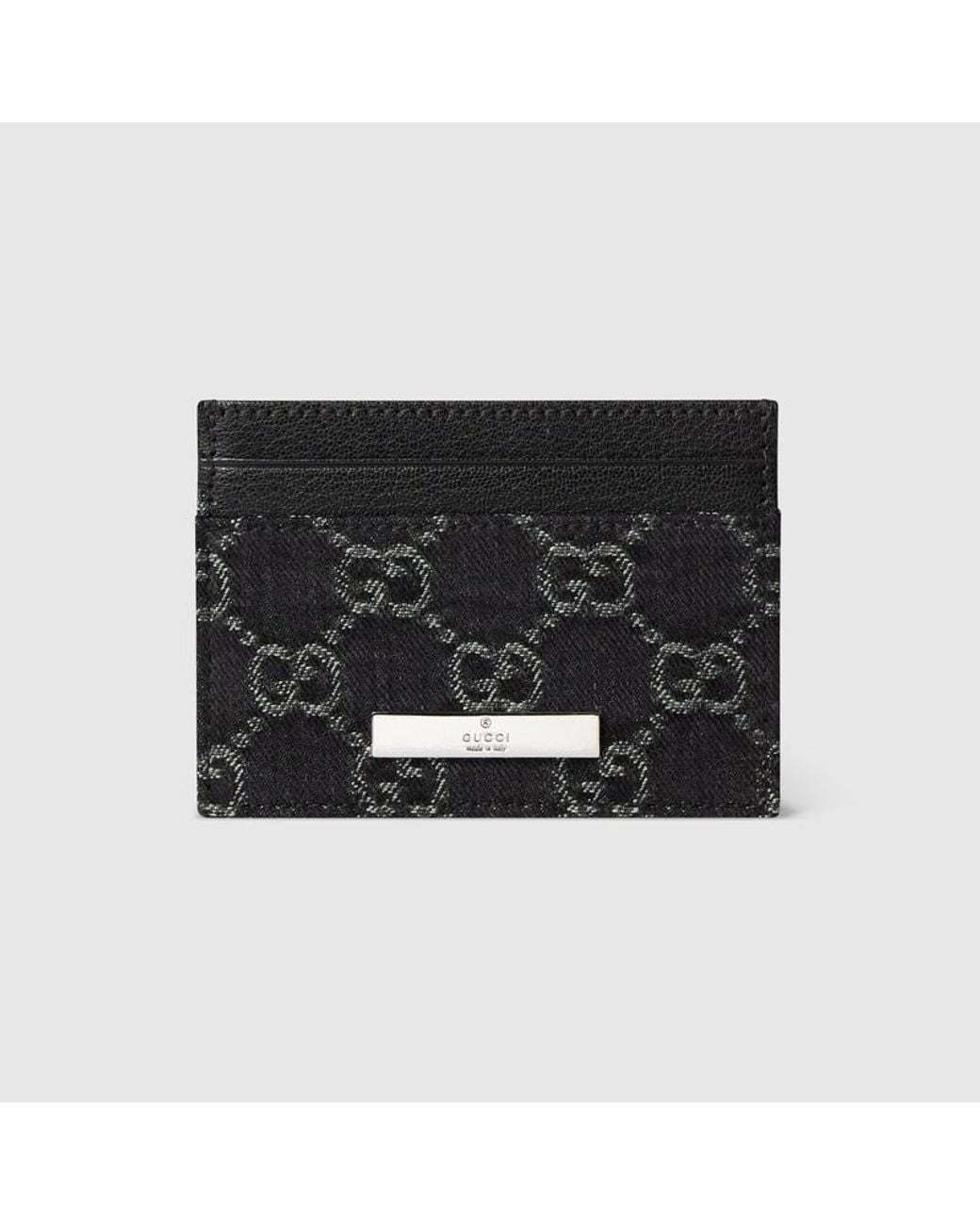 Gucci Black Card Case With Plaque