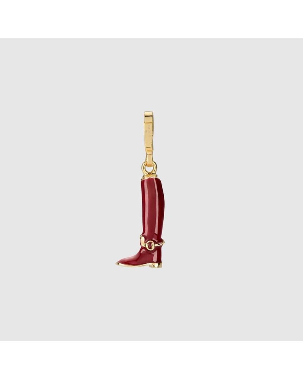 Gucci Red Horsebit Boot Charm