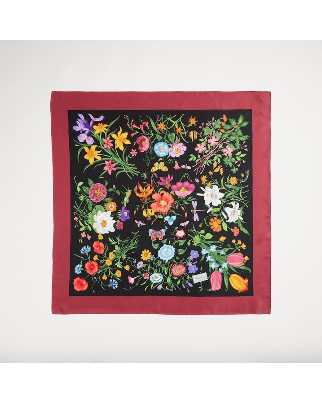 Gucci Green Printed Silk Twill Carré, Silk