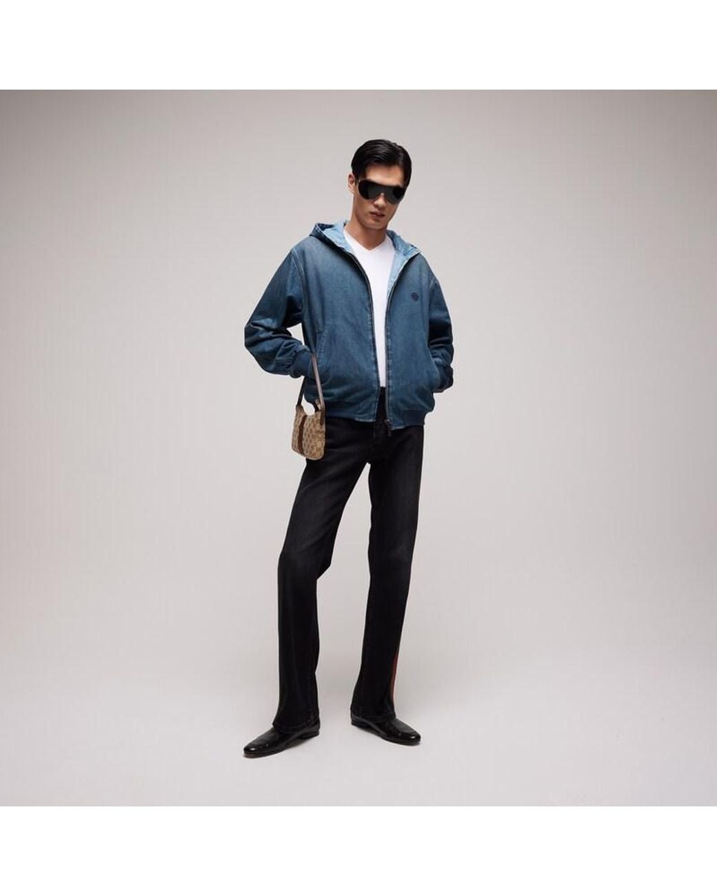 Gucci Blue Reversible Cotton Denim Zip Jacket for men