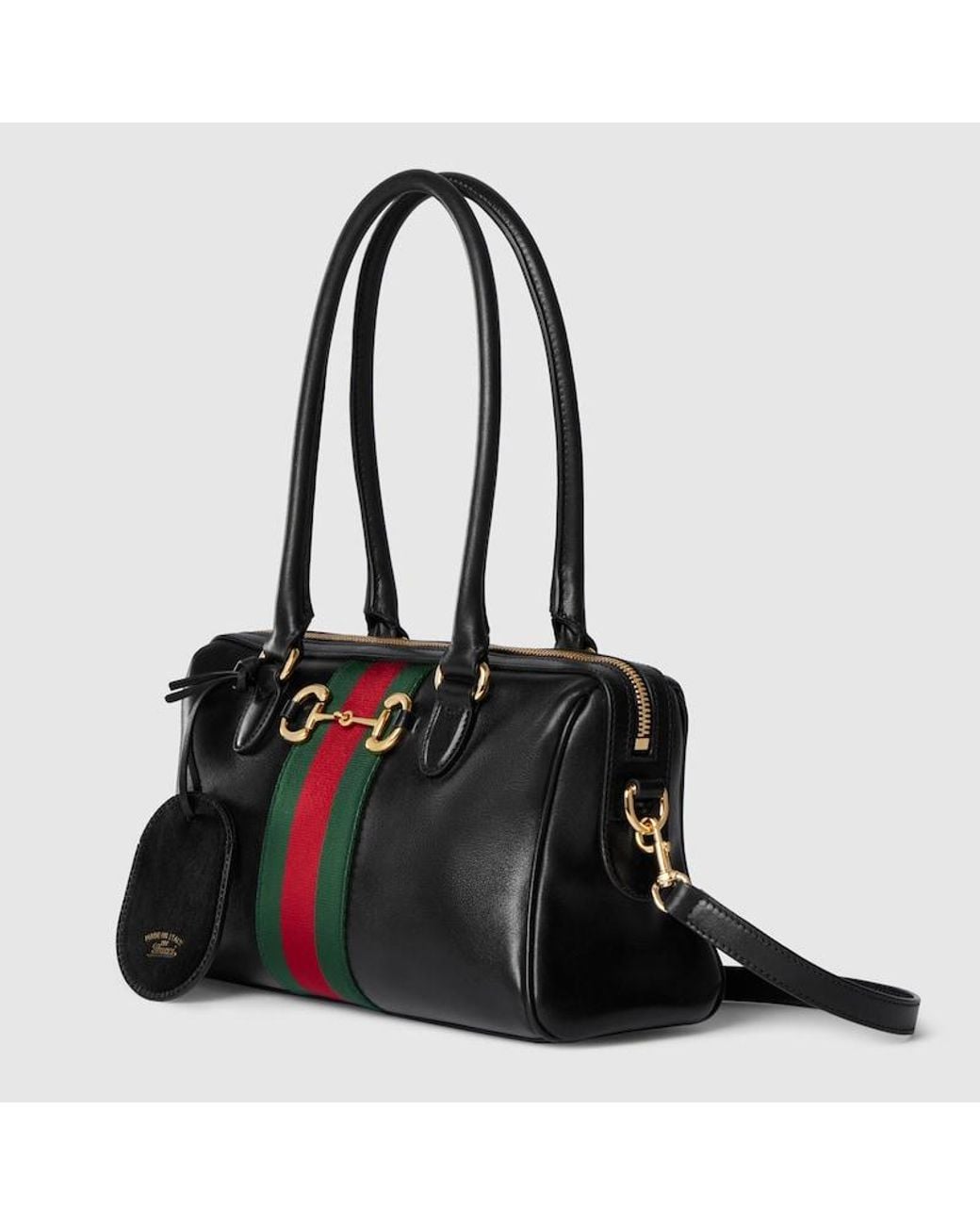 Gucci Black Borsetto Medium Boston Bag, Leather