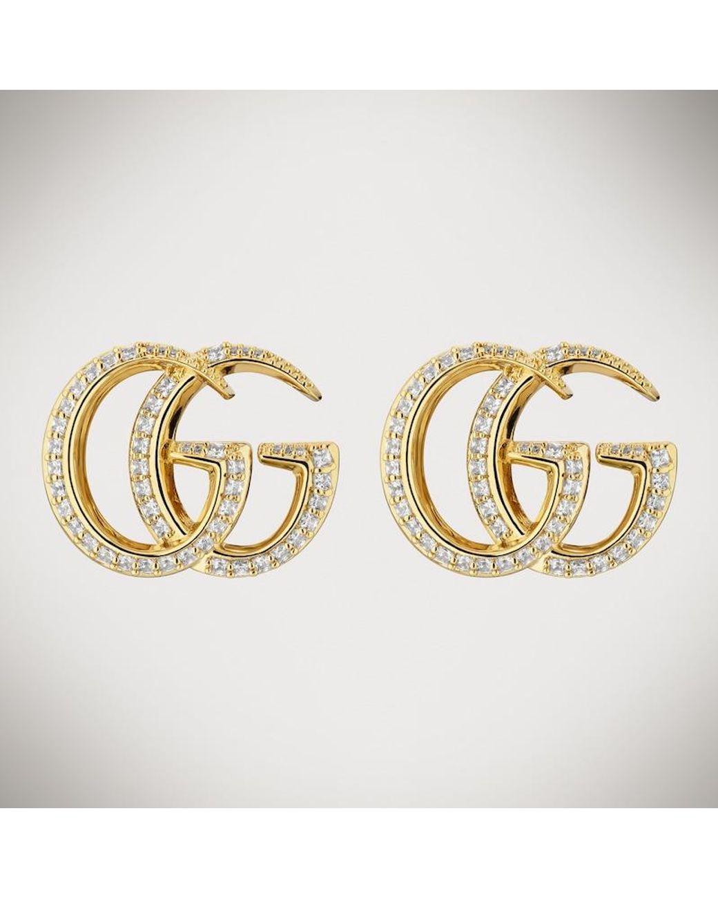 Gucci Metallic Gg Marmont Crystal Stud Earrings